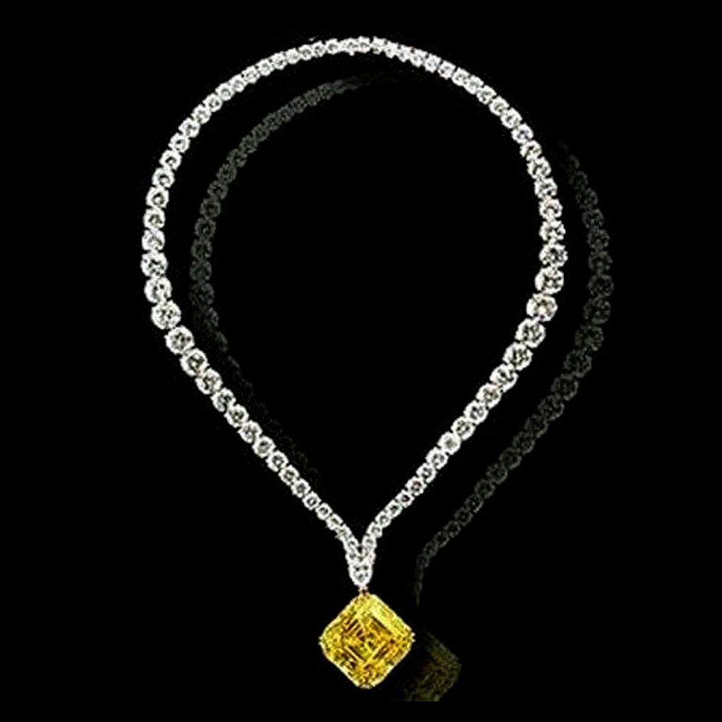 Los 10 collares de diamantes más caros - Colgante de diamantes amarillo vivo de Leviev's Vivid Yellow Diamond Pendant