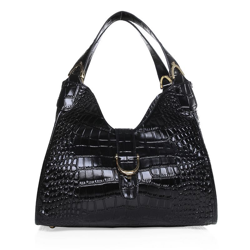 #7 most expensive Gucci items in the world - Gucci Soft Stirrup Black Crocodile Shoulder Bag - $ 29,990