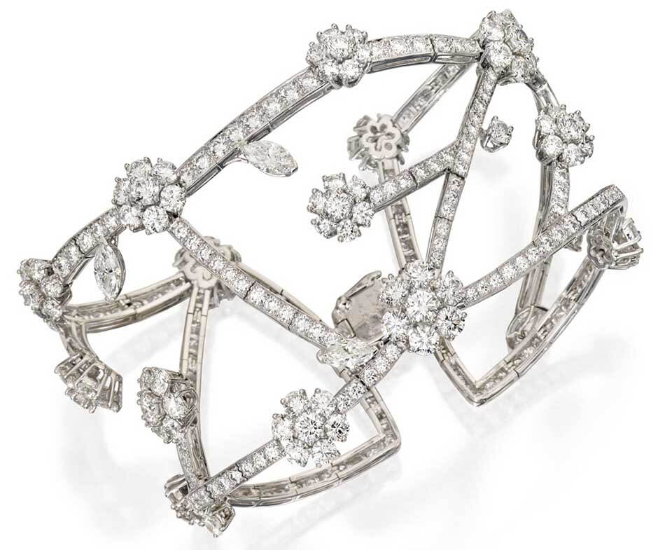 #9 Most Expensive Bracelet in the World - 18 Karat White Gold and Diamond 'Broderie' Bracelet, by Van Cleef & Arpels - $131,000